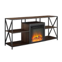 Dark Walnut Industrial 60 Inch Fireplace TV Stand