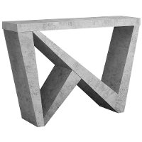 Gray Cement-Look Contemporary 48 Inch Accent Table-2