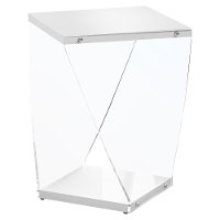 White and Acrylic Modern Accent Table-3