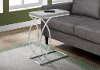 Cement and Chrome Contemporary Accent Table