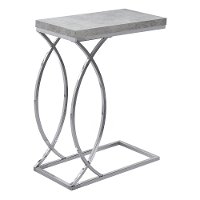 Cement and Chrome Contemporary Accent Table-3