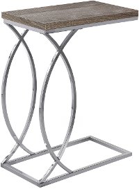 Taupe and Chrome Contemporary Accent Table-2