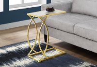 Mirror and Gold Contemporary Accent Table