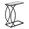 Mirror and Black Contemporary Accent Table