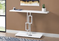 White and Chrome 48 Inch Modern Accent Table