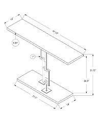 White and Chrome 48 Inch Modern Accent Table-2