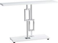 White and Chrome 48 Inch Modern Accent Table-3