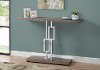 Taupe and Chrome 48 Inch Modern Accent Table