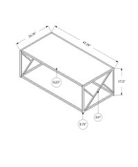Mirror and Black Metal Modern Coffee Table-2