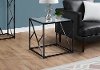 Mirror and Black Metal Modern End Table