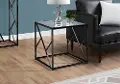 Mirror and Black Metal Modern End Table