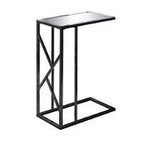Mirror and Black Metal Modern Accent Table