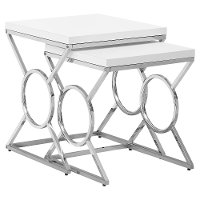 White and Chrome Contemporary Nesting Tables-2