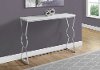 White and Chrome 42 Inch Contemporary Console Table