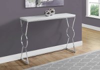 White and Chrome 42 Inch Contemporary Console Table
