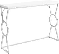 White and Chrome 42 Inch Contemporary Console Table-2