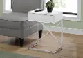 White and Chrome Drawer Top Metal Accent Table
