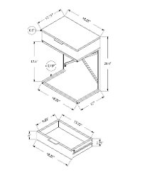 Cement Gray and Chrome Drawer Top Metal Accent Table-2