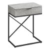Cement Gray and Black Drawer Top Metal Accent Table