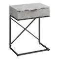 Cement Gray and Black Drawer Top Metal Accent Table