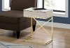 Beige and Gold Drawer Top Metal Accent Table