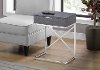 Dark Gray and Chrome Drawer Top Metal Accent Table