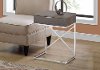 Dark Gray and Chrome Drawer Top Metal Accent Table