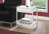 White and Chrome Metal End Table