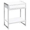 White and Chrome Metal End Table-2