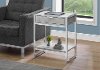 Cement Gray and Chrome Metal End Table