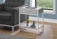 Cement Gray and Chrome Metal End Table
