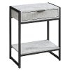 Cement Gray and Black Metal End Table