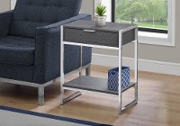 Dark Gray and Chrome Metal End Table