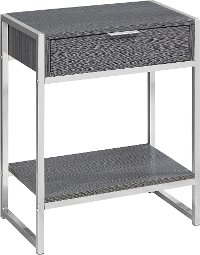 Dark Gray and Chrome Metal End Table-3