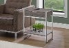 Taupe and Chrome Metal End Table