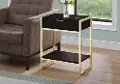 Brown and Gold Metal End Table