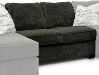 Contemporary Dark Gray Armless Loveseat - Autumn