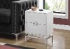 White and Chrome Contemporary End Table