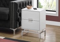 White and Chrome Contemporary End Table