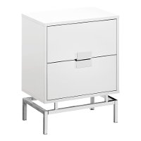 White and Chrome Contemporary End Table-2