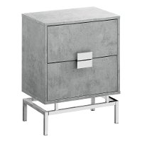 Cement Gray and Chrome End Table with Drawers-2