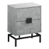 Cement Gray and Black End Table with Drawers