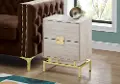 Beige and Gold End Table with Drawers