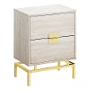 Beige and Gold End Table with Drawers-2