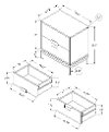 Beige and Gold End Table with Drawers-3