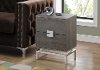Taupe and Chrome Contemporary End Table