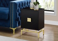 Brown and Gold End Table with Drawers