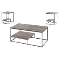 Dark Taupe and Black 3 Piece Metal Table Set-3