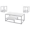 White and Silver 3 Piece Metal Table Set-2