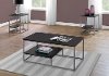 Brown and Silver 3 Piece Metal Table Set